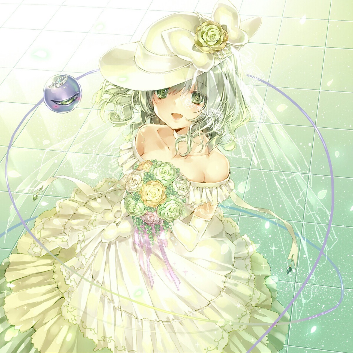 dress jiinyo_(awamoe1207) komeiji_koishi touhou wedding_dress