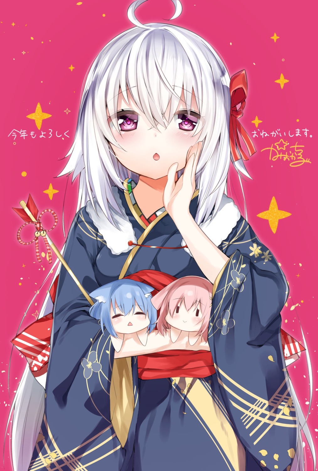 animal_ears chibi kamioka_chiroru kimono