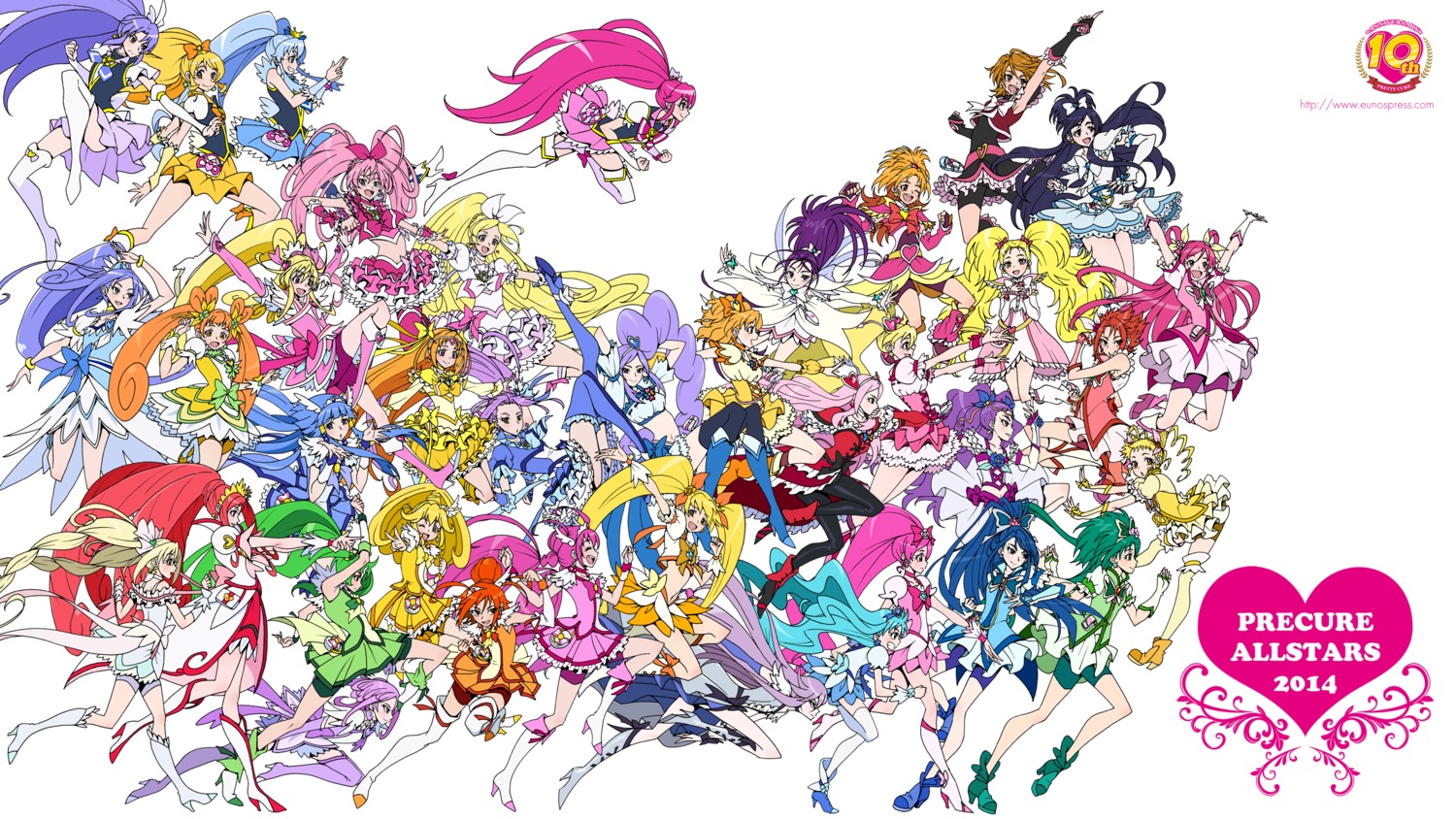 aoki_reika aono_miki bike_shorts dress eunos fresh_precure! futari_wa_precure hanasaki_tsubomi heels higashi_setsuna hoshizora_miyuki houjou_hibiki kurokawa_ellen kurumi_erika minamino_kanade misumi_nagisa momozono_love myoudouin_itsuki pantyhose precure shirabe_ako smile_precure! suite_precure thighhighs tsukikage_yuri wallpaper yamabuki_inori