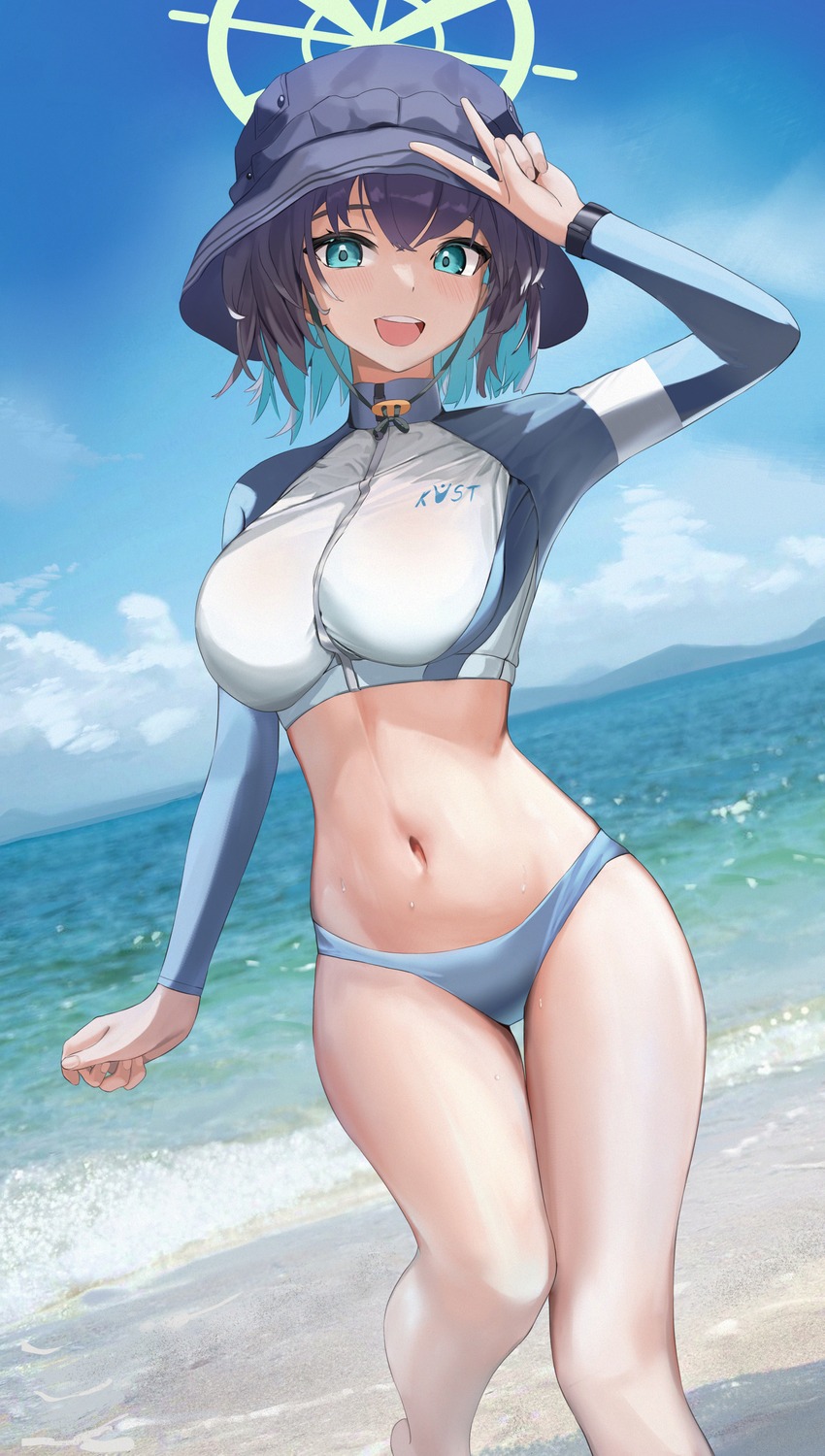 bikini blue_archive fuenyuan gym_uniform halo sorai_saki swimsuits