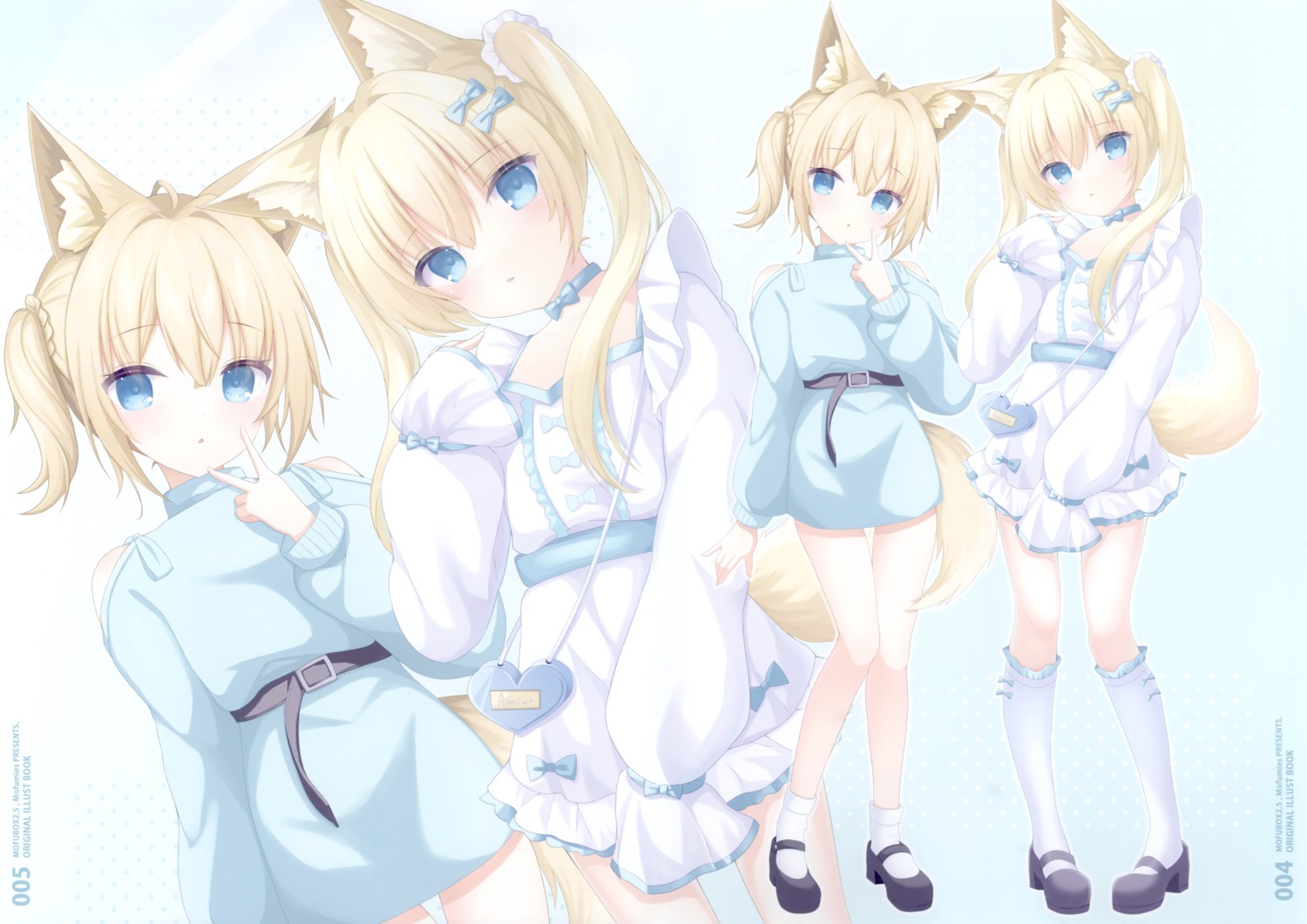 animal_ears dress kitsune maid mofumies sweater tail yozuki_mofu