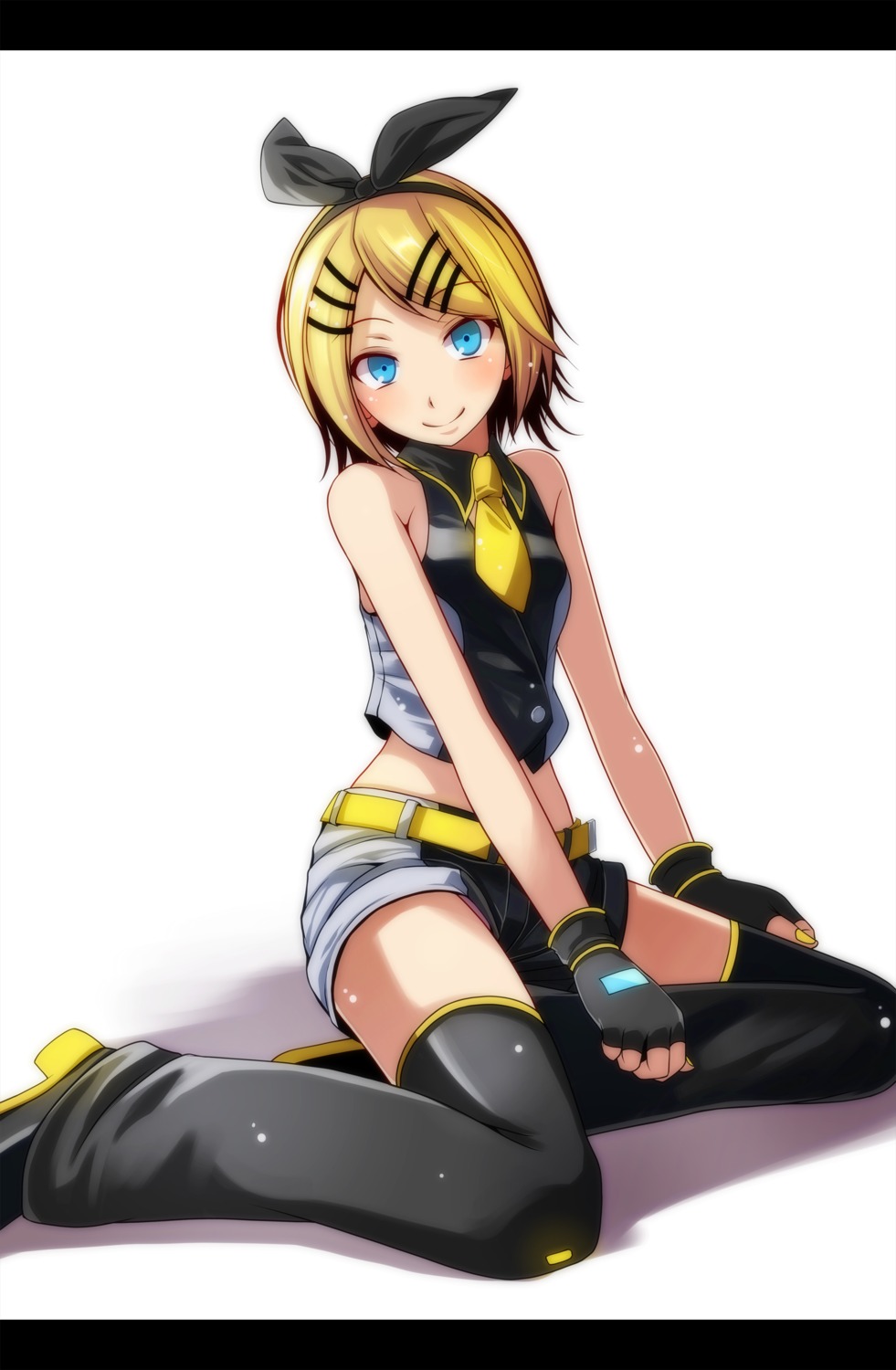 kagamine_rin no_bra thighhighs tsukishiro_saika vocaloid