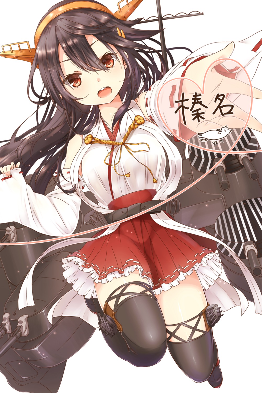 haruna_(kancolle) kantai_collection nobinonki thighhighs