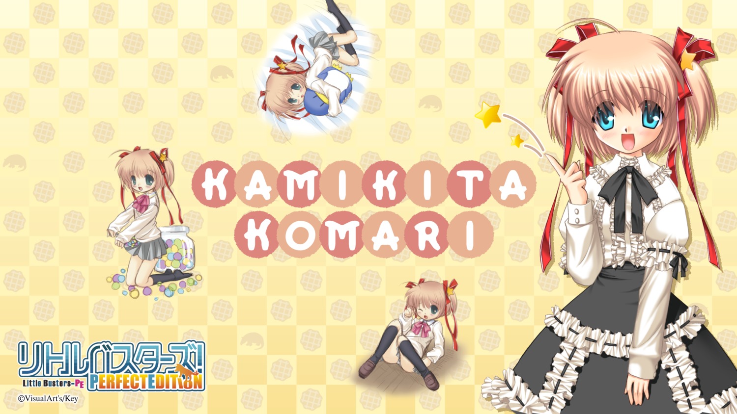 hinoue_itaru kamikita_komari key little_busters! wallpaper