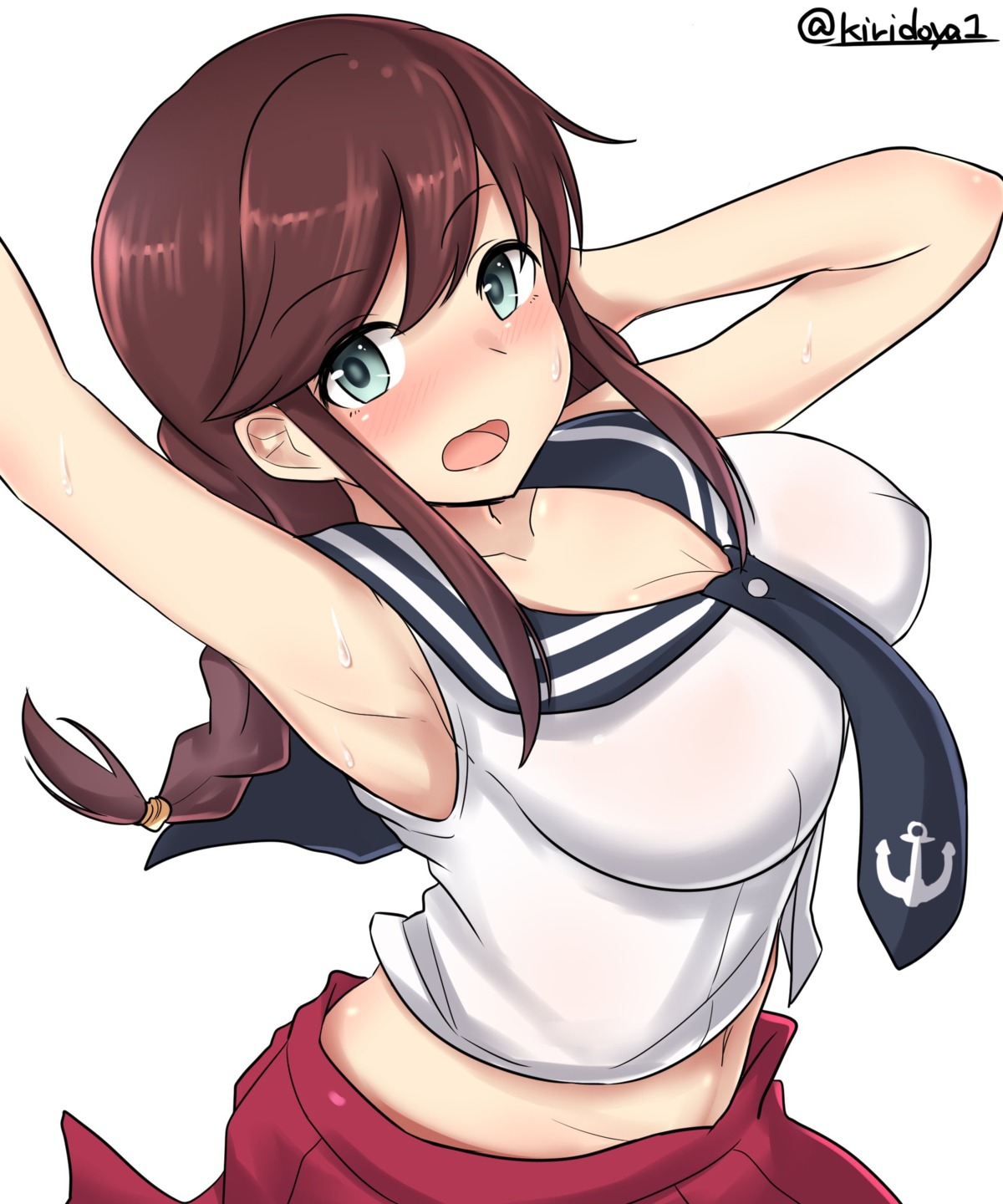 cleavage kantai_collection kiritto noshiro_(kancolle) seifuku