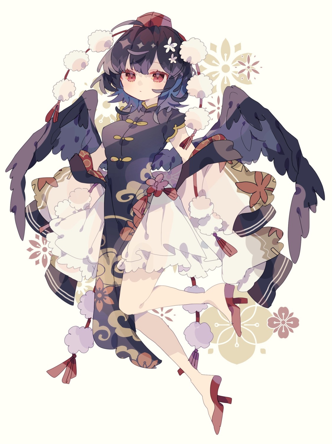 asian_clothes nikorashika see_through shameimaru_aya touhou wings