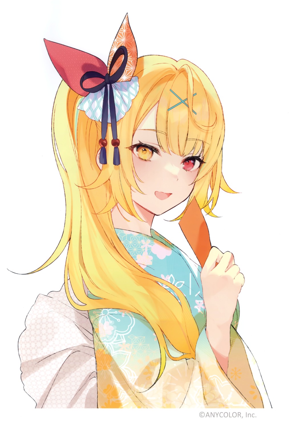 achiki hanasaku heterochromia hoshikawa_sara nijisanji yukata