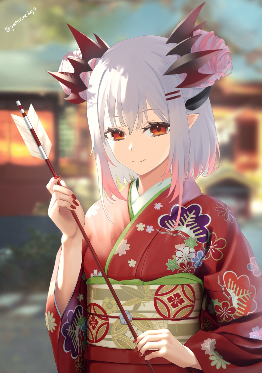 honey_strap kimono pointy_ears suou_patra yatarime