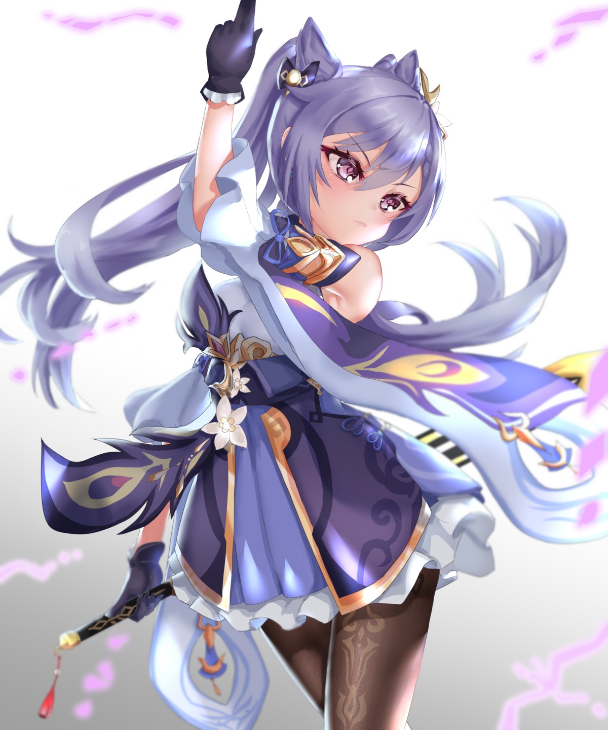 asian_clothes genshin_impact keqing pantyhose sword tagme