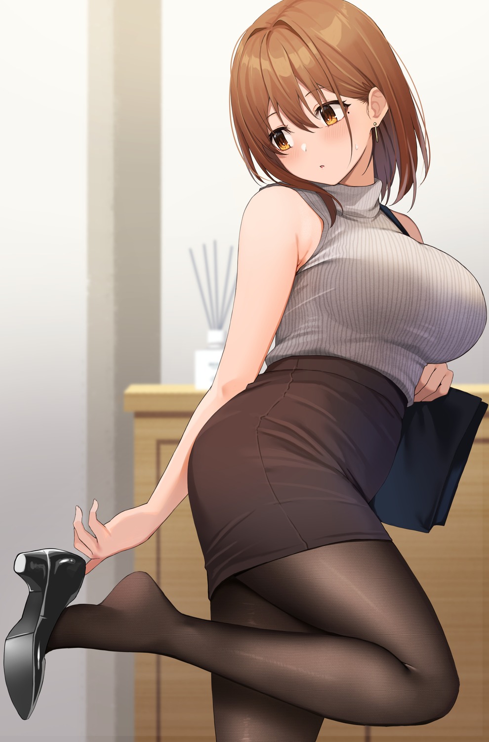 heels ol-chan_(udon.) pantyhose sweater udon.