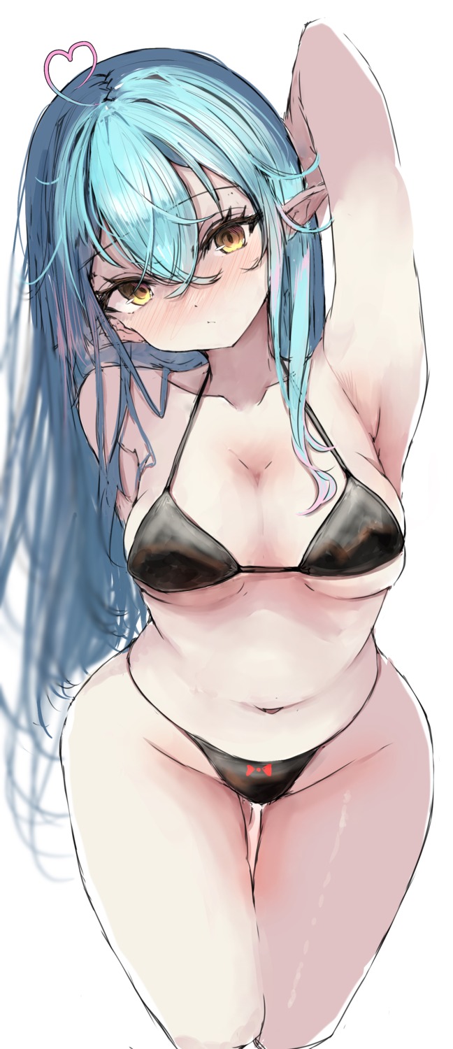 bikini elf hololive pointy_ears sketch swimsuits tazrn1 yukihana_lamy