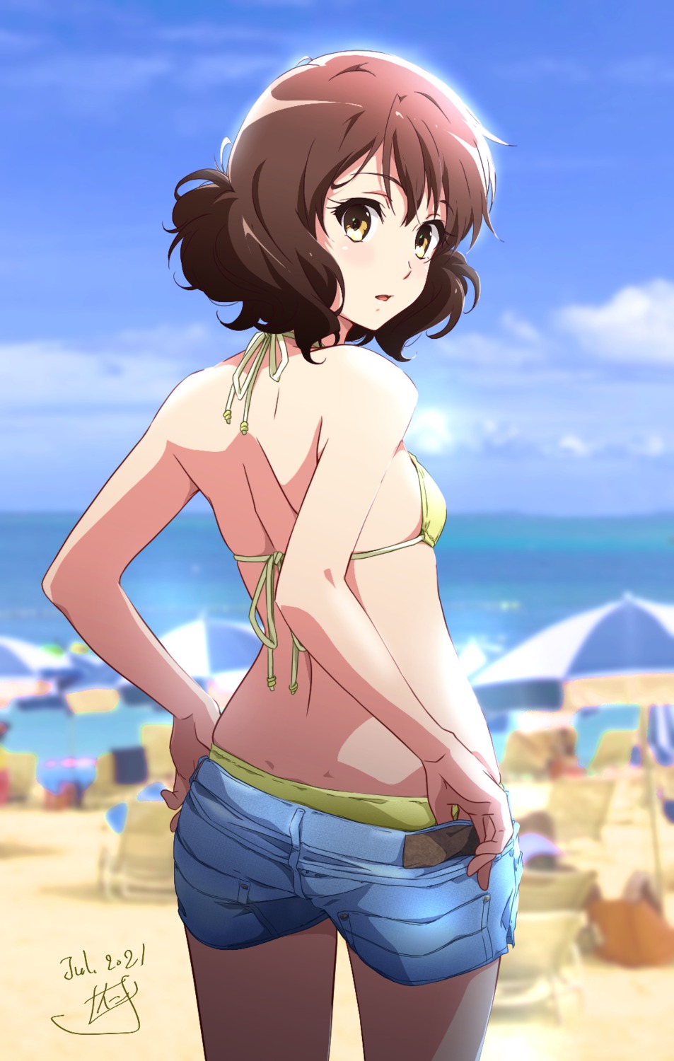 bikini hibike!_euphonium nii_manabu oumae_kumiko swimsuits undressing