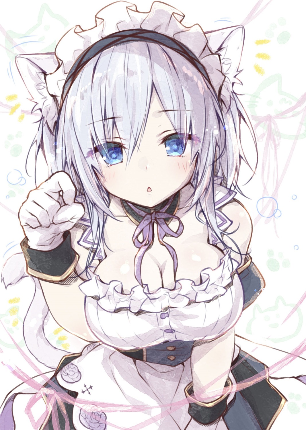 animal_ears cleavage himeji_shirayuki konomi liar_liar maid nekomimi