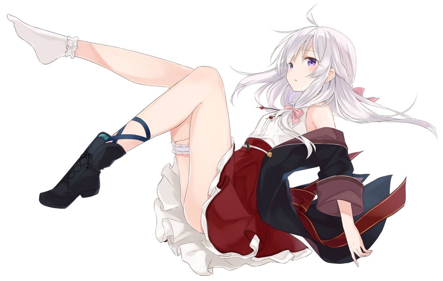 azuuru elaina_(majo_no_tabitabi) garter heels majo_no_tabitabi