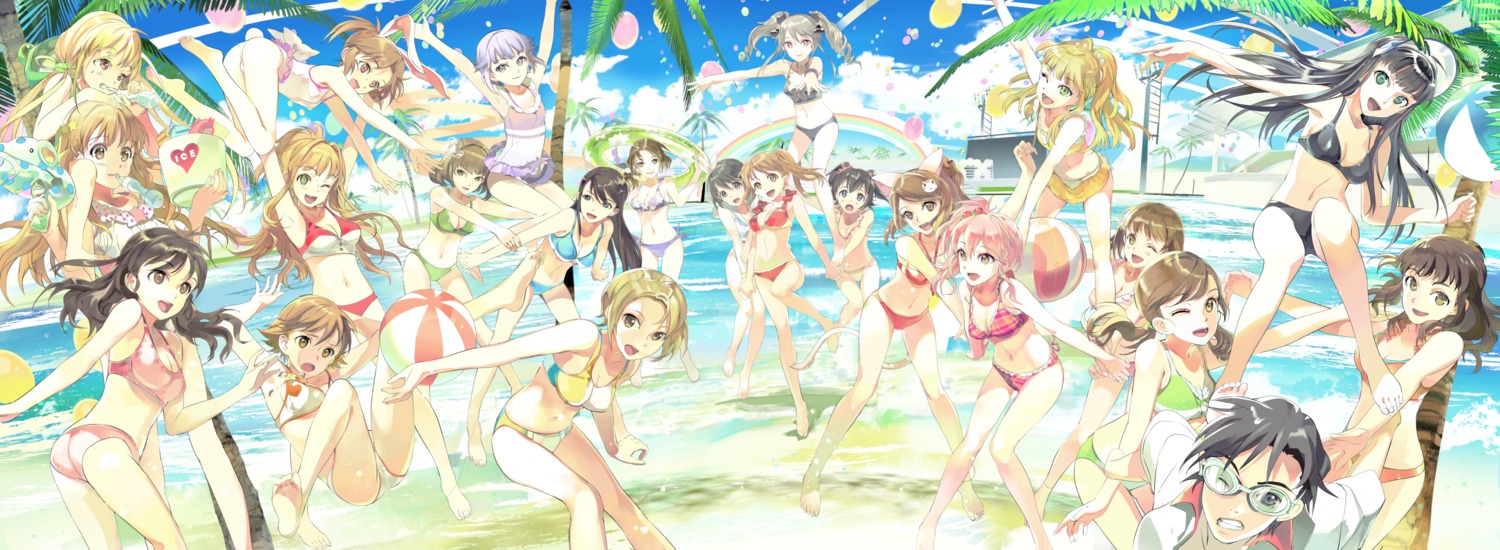 119 bikini futaba_anzu jougasaki_mika jougasaki_rika kanzaki_ranko koshimizu_sachiko mimura_kanako nitta_minami swimsuits the_idolm@ster the_idolm@ster_cinderella_girls