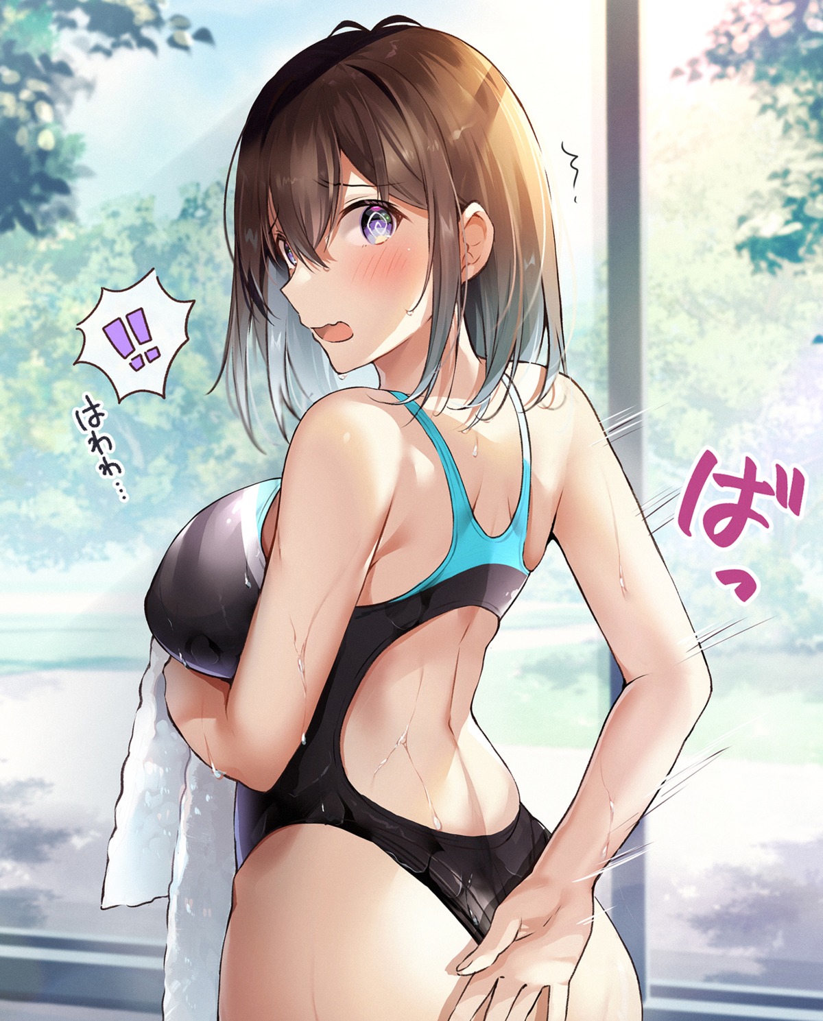 ass shiro_kuma_shake swimsuits wet