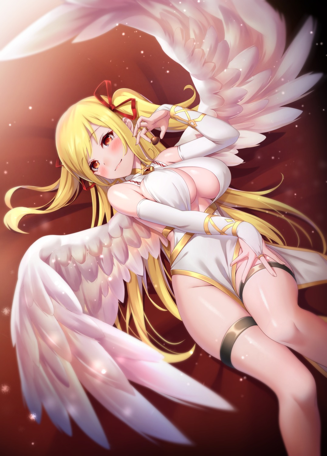 angel dress garter no_bra nopan shoron wings