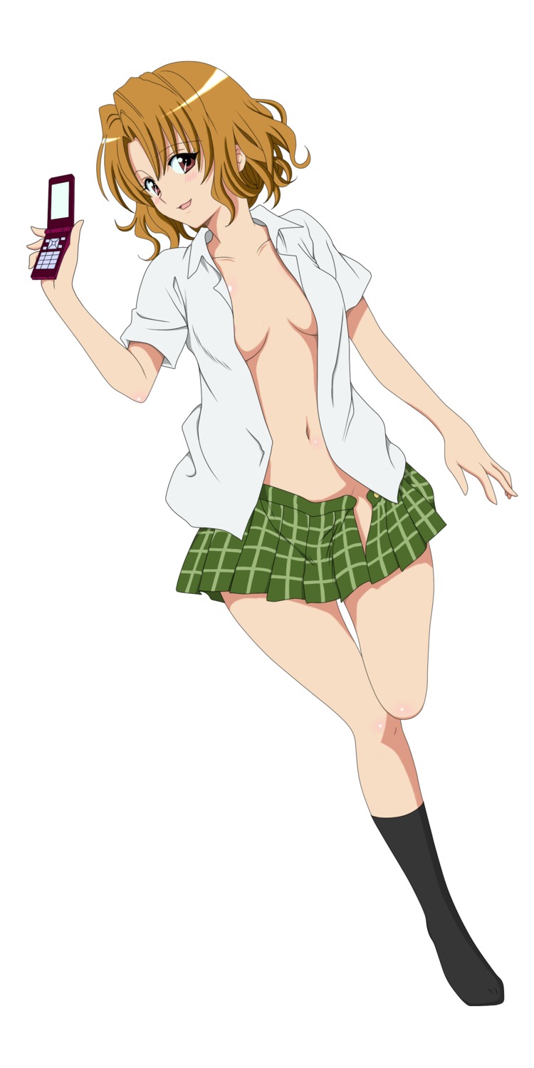 areola momioka_risa no_bra nopan open_shirt seifuku to_love_ru vector_trace