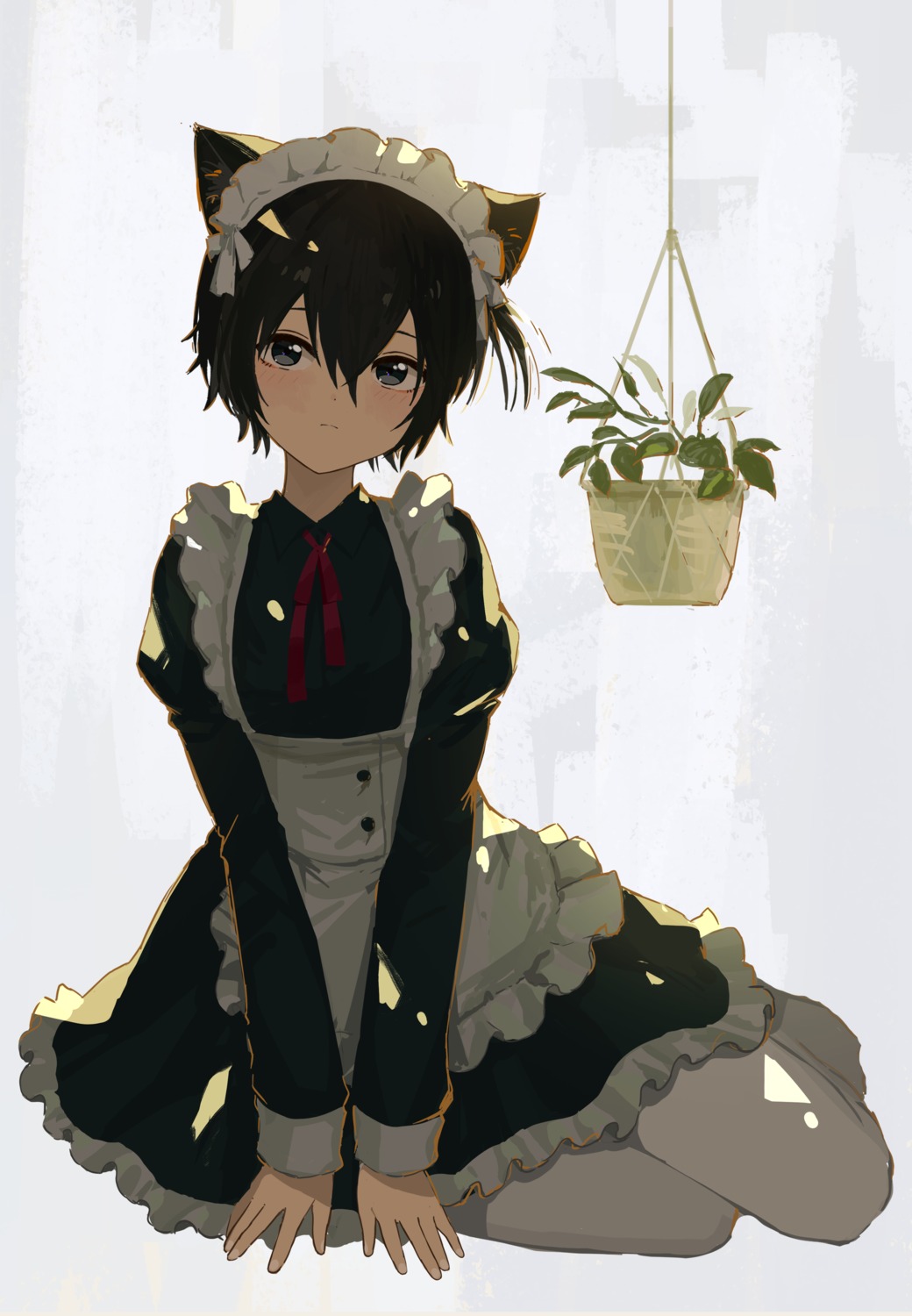 animal_ears kgt_(pixiv12957613) maid nekomimi pantyhose