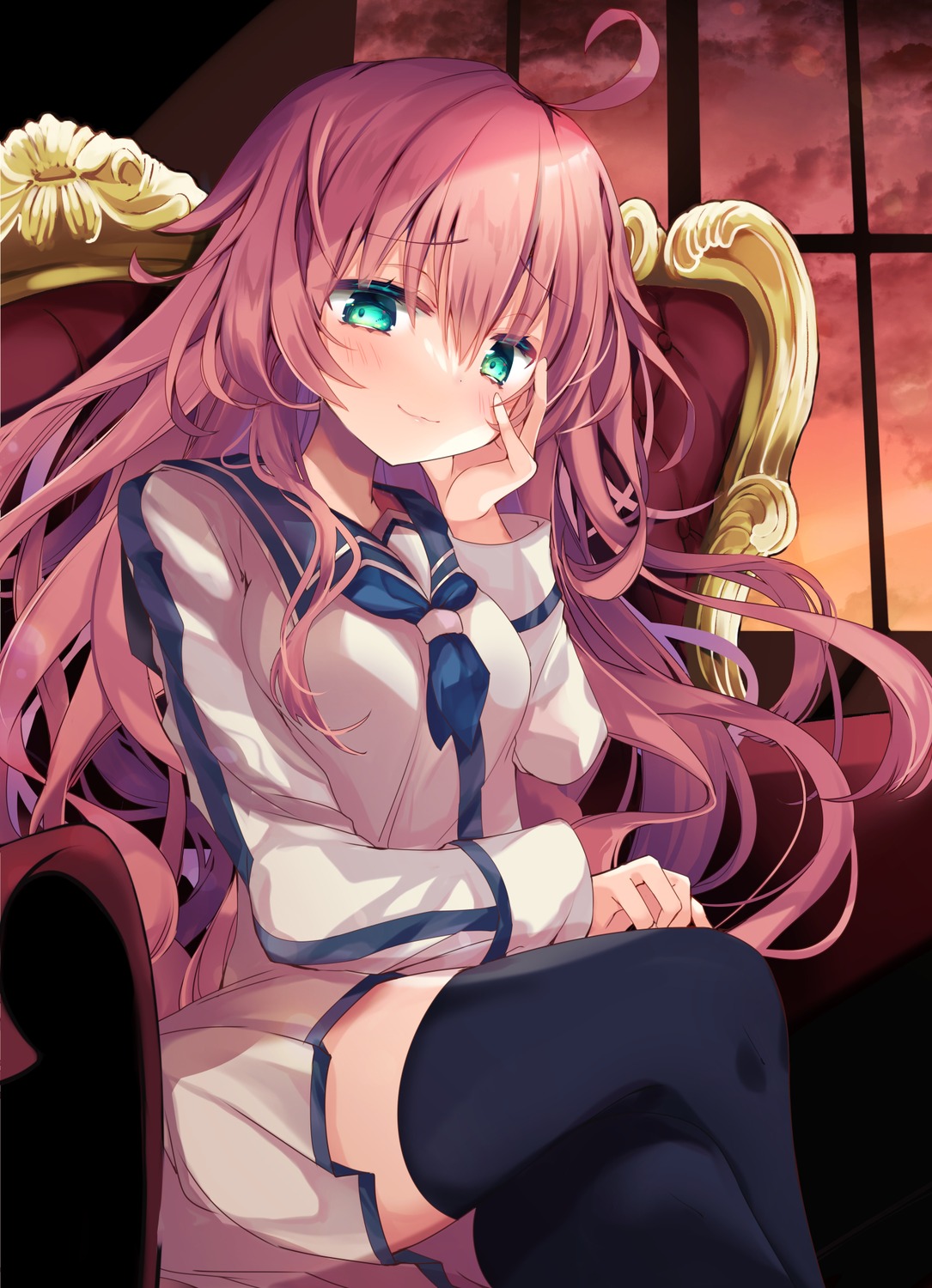 dies_irae kasane_(sanelta) rusalka_schwagerin seifuku thighhighs