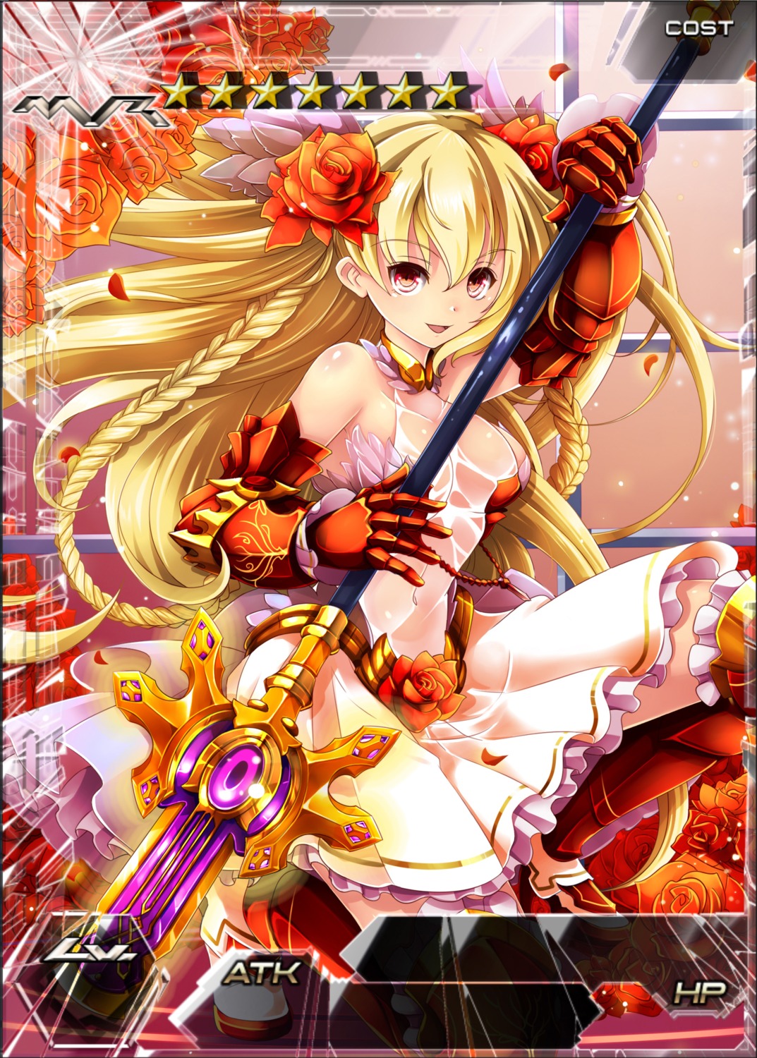 aata1007 armor heels kaku-san-sei_million_arthur no_bra see_through skirt_lift weapon