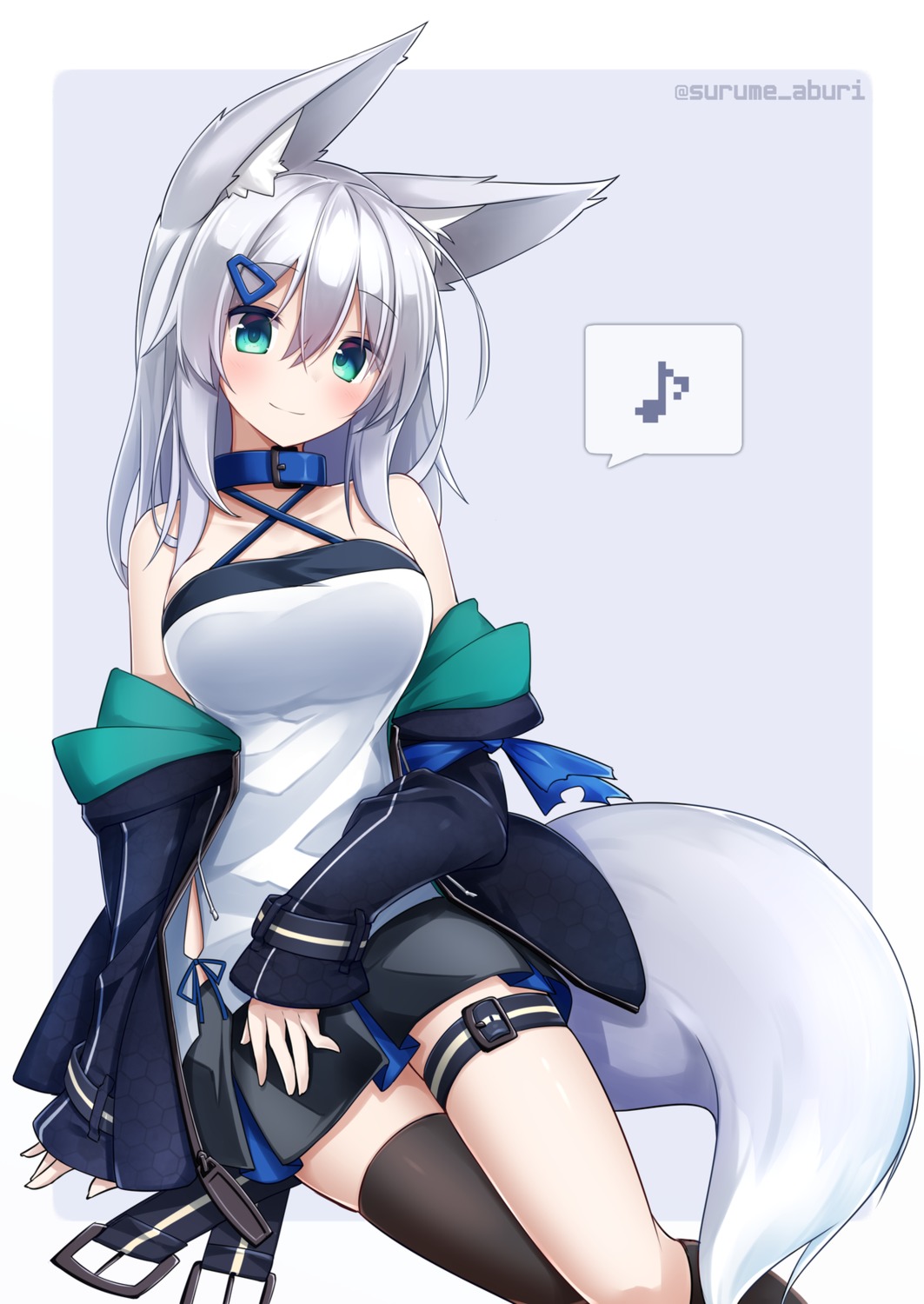 animal_ears garter kitsune surume_aburi tail thighhighs