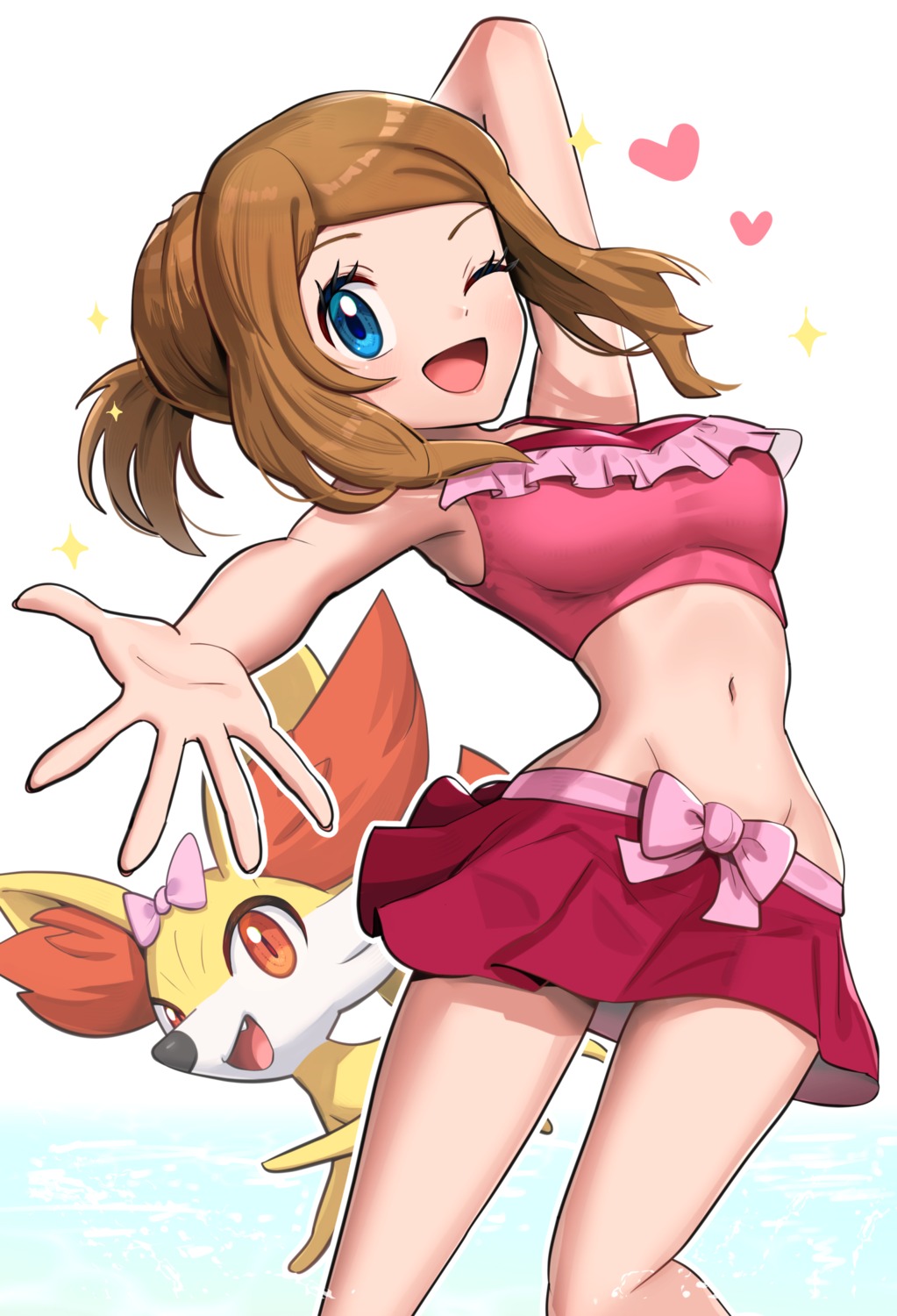 bikini fennekin gonzarez pokemon pokemon_xy serena_(pokemon) swimsuits