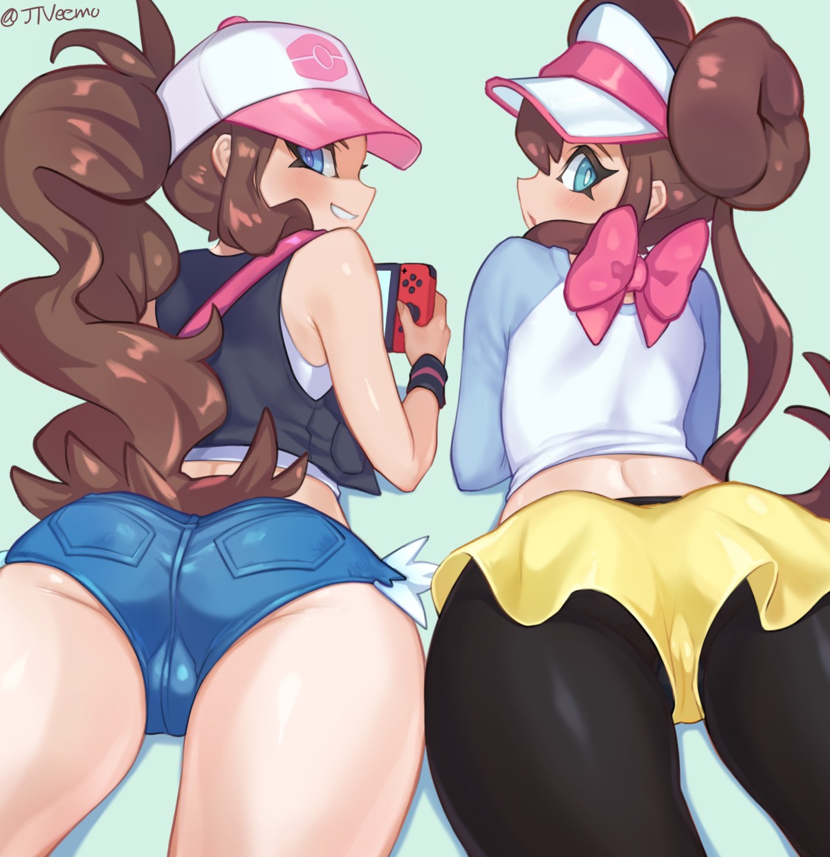 ass cameltoe jtveemo mei_(pokemon) pantyhose pokemon pokemon_b2w2 pokemon_bw touko_(pokemon)