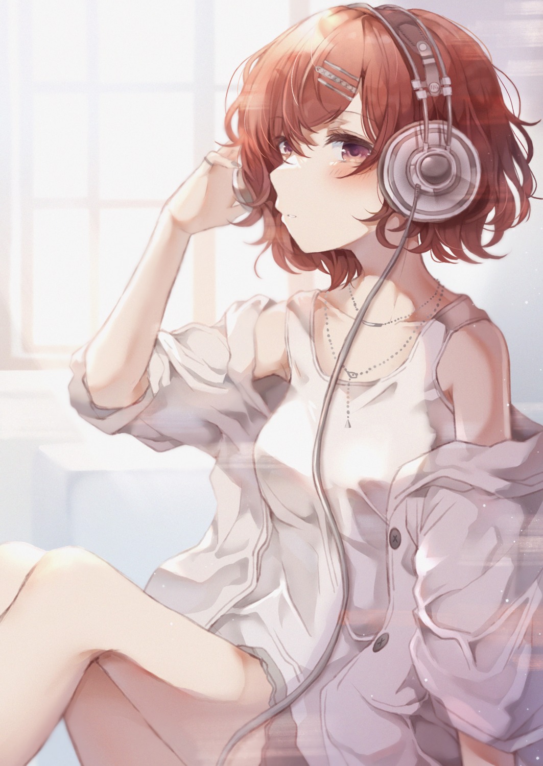 dress headphones higuchi_madoka namama_sankyoudai the_idolm@ster the_idolm@ster_shiny_colors