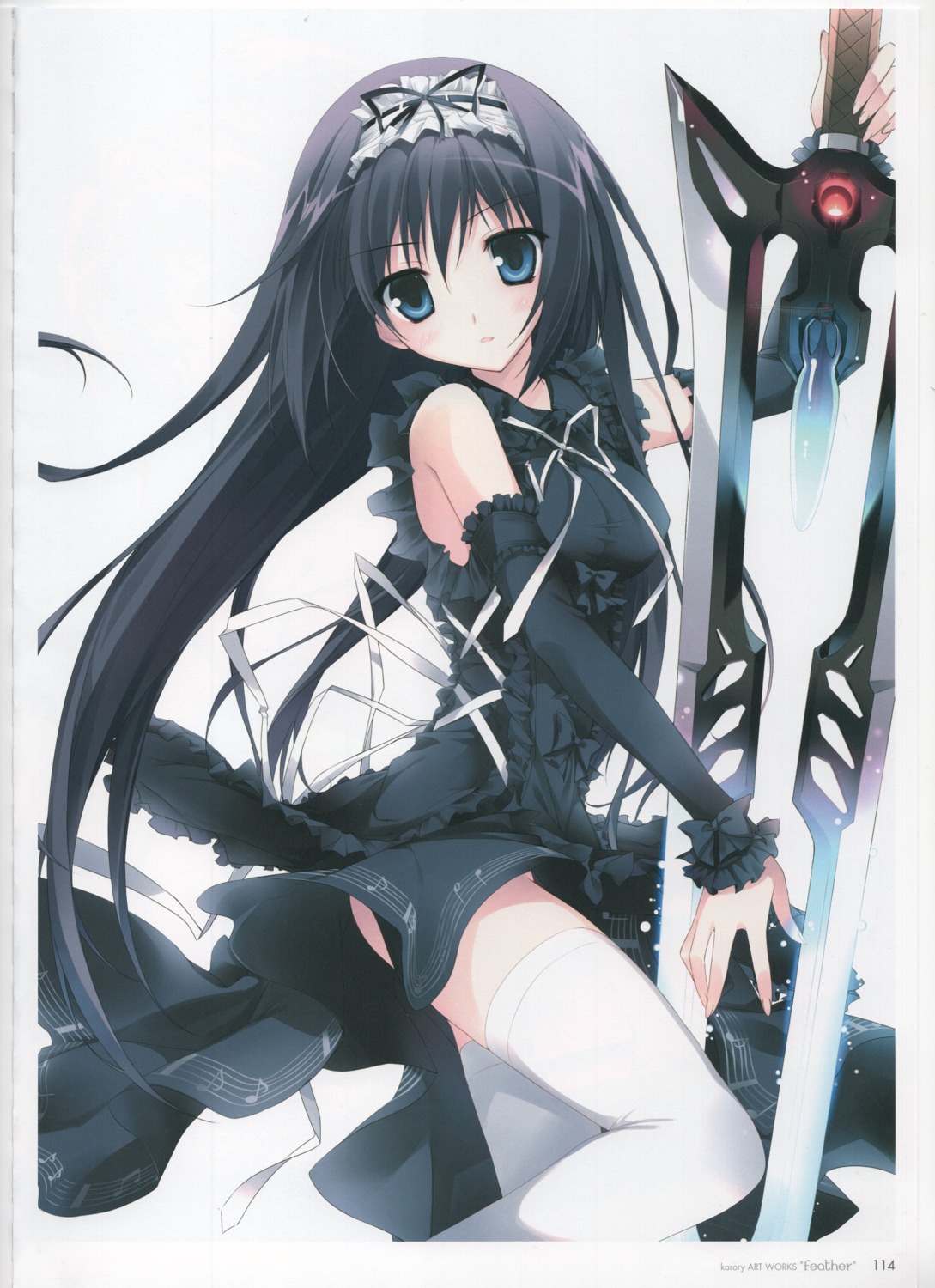 dress karory lolita_fashion nishina_mikoto phantom_breaker raw_scan skirt_lift sword thighhighs