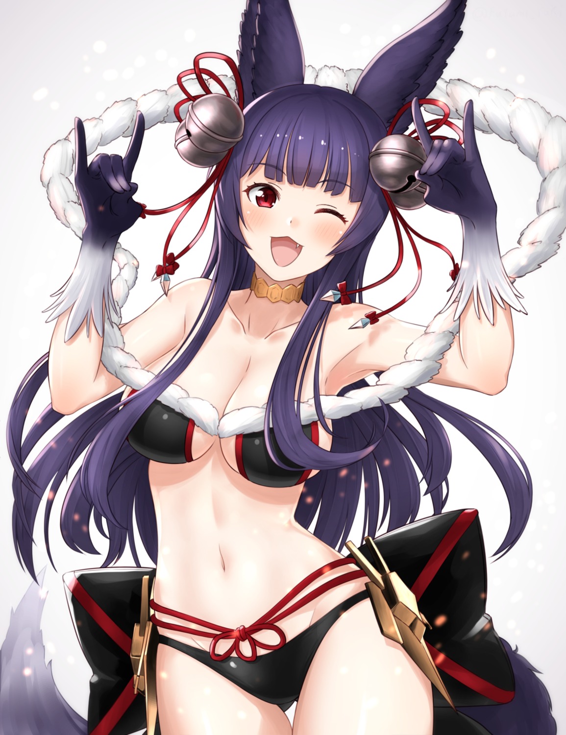 animal_ears bikini cleavage futami_(mg42fw190d) granblue_fantasy swimsuits yuel_(granblue_fantasy)