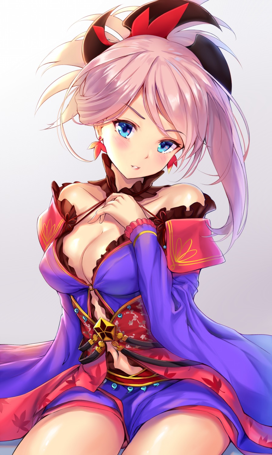 cleavage fate/grand_order japanese_clothes miyamoto_musashi_(fate/grand_order) pdxen