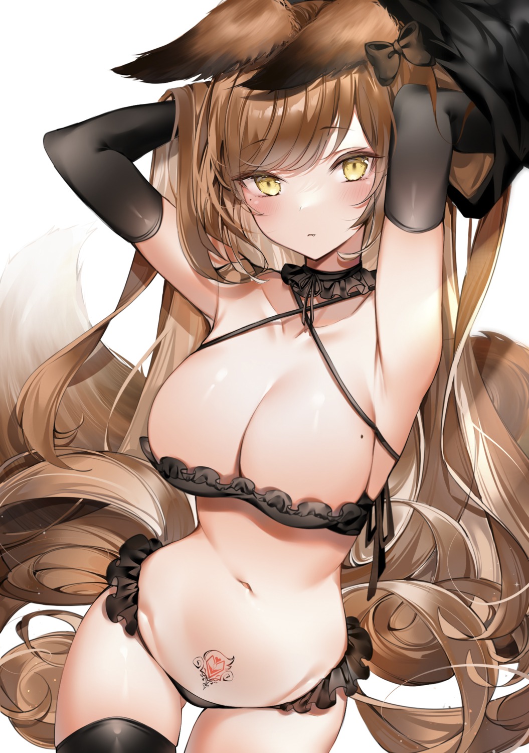 animal_ears bra lingerie pantsu tail tattoo thighhighs yukineko1018