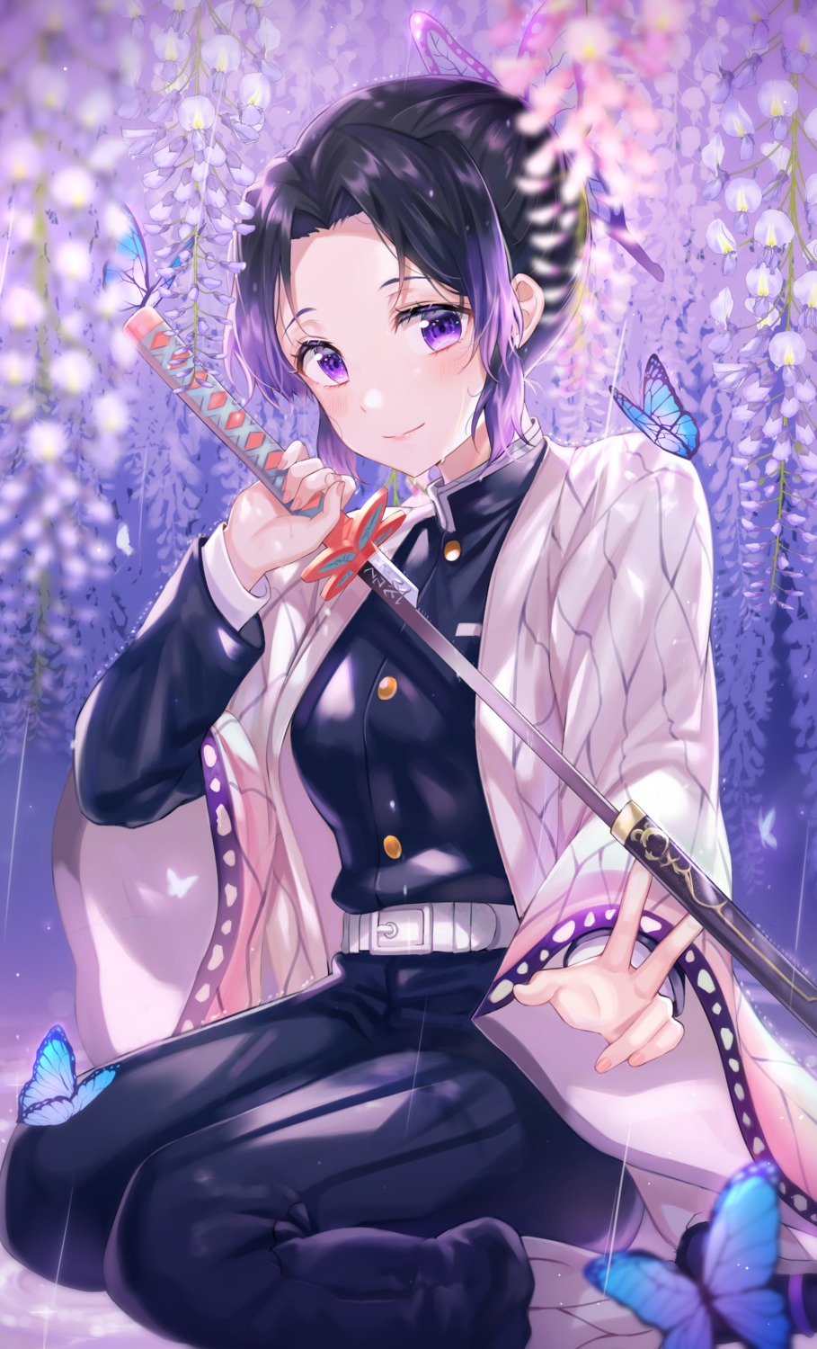 japanese_clothes kimetsu_no_yaiba kochou_shinobu sword tokkyu uniform