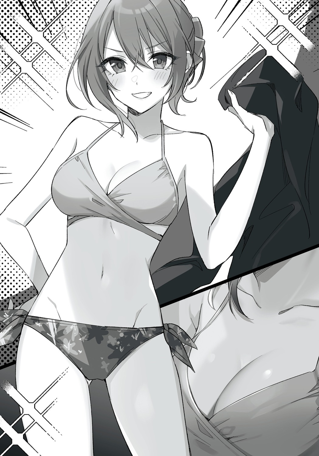 bikini bikini_top kohinata_iroha monochrome swimsuits tomari tomodachi_no_imouto_ga_ore_nidake_uzai