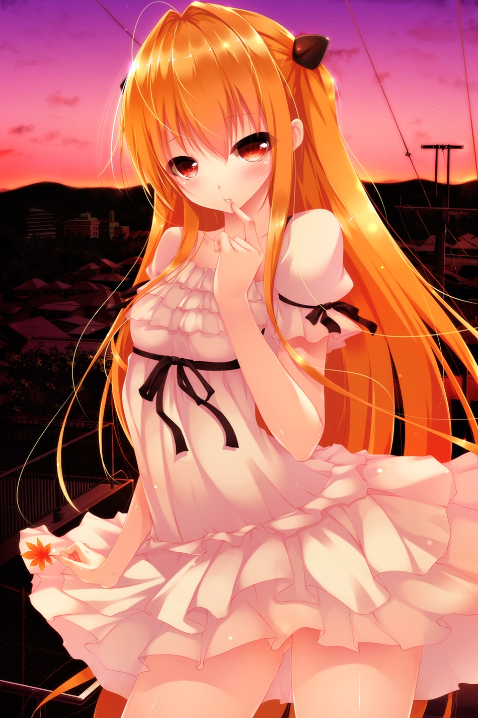 dress golden_darkness loli mogu pussy_juice skirt_lift summer_dress to_love_ru to_love_ru_darkness