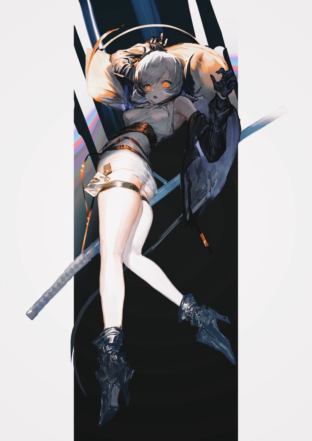 ass garter heels horns nonokuro sword thighhighs