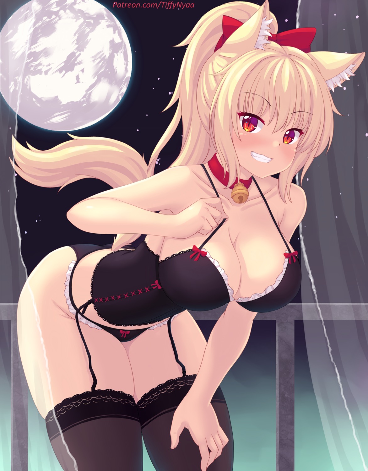 animal_ears fast-runner-2024 lingerie no_bra pantsu stockings tail thighhighs tiffy