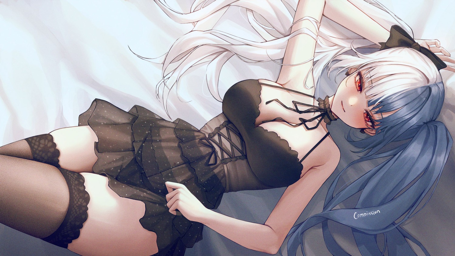 ame_816 dress pantsu see_through thighhighs wallpaper