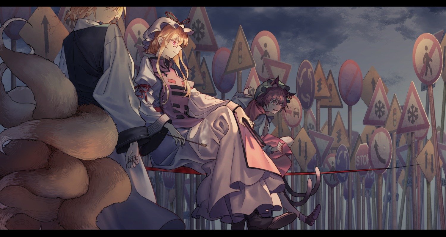 animal_ears chen ouka_musci tail touhou yakumo_ran yakumo_yukari