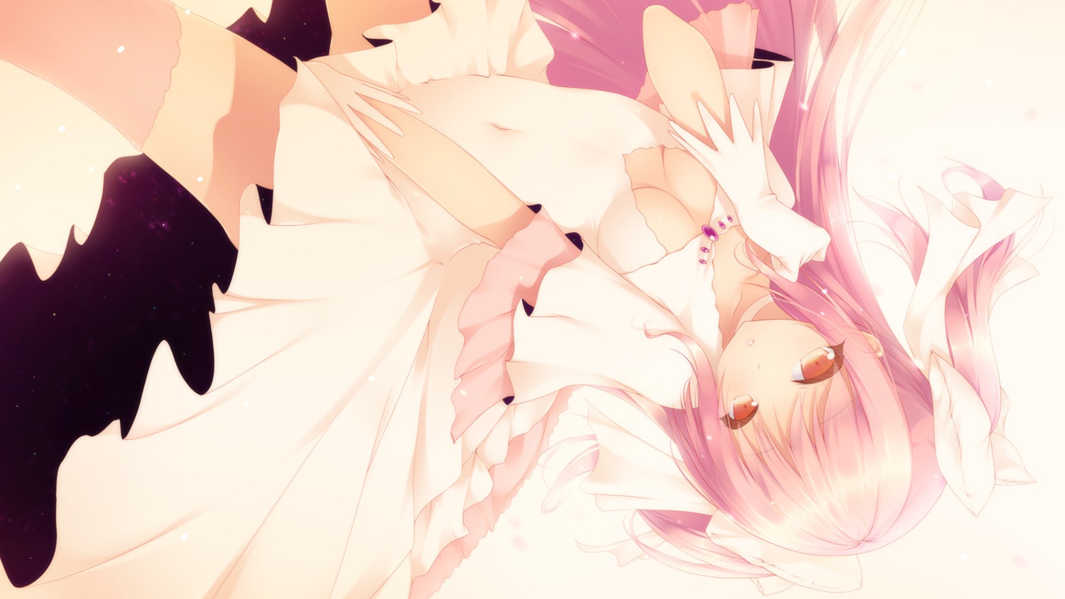 cleavage dress kaname_madoka mogu puella_magi_madoka_magica thighhighs ultimate_madoka