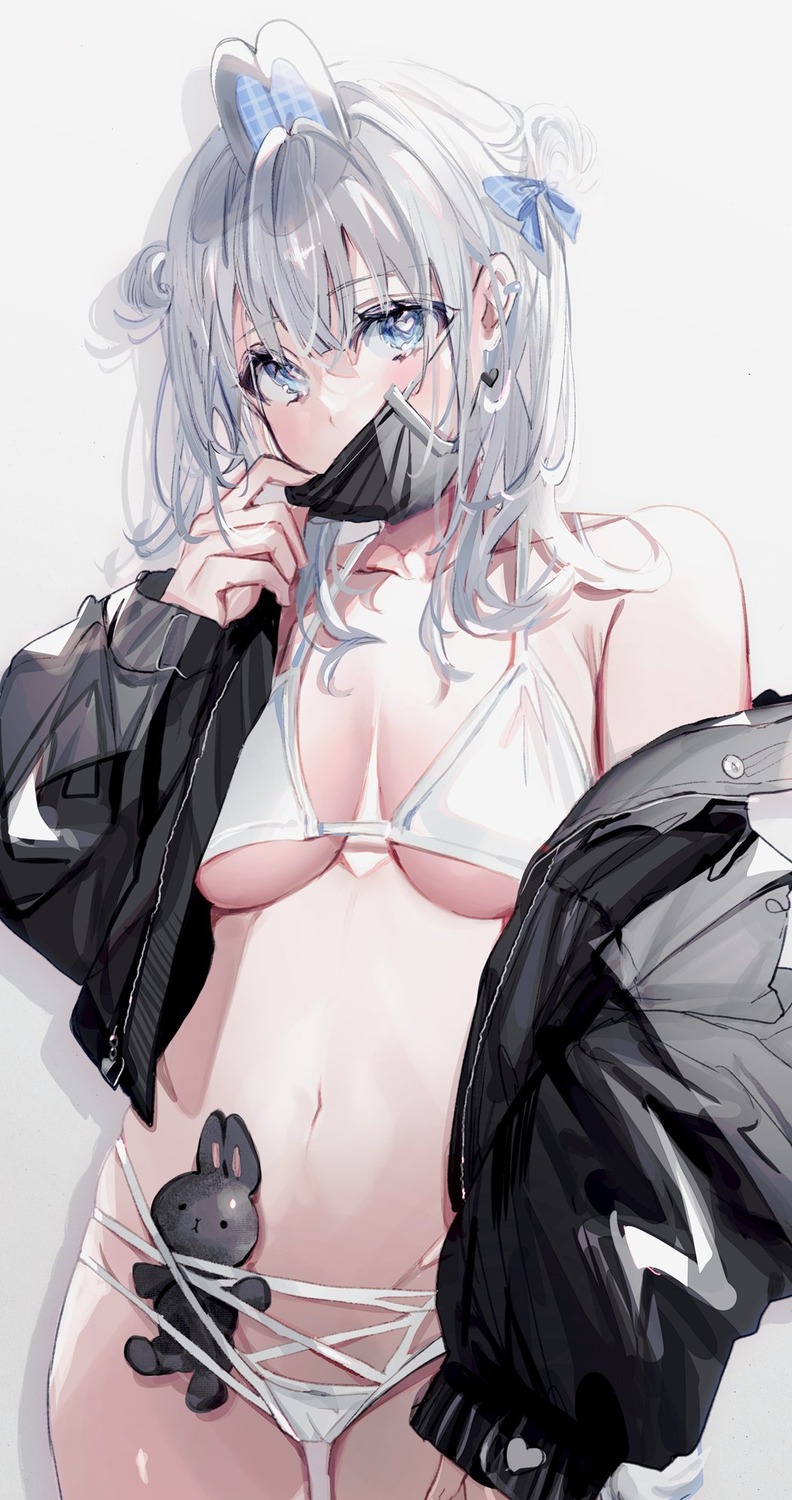 bra open_shirt pantsu shia_job thong