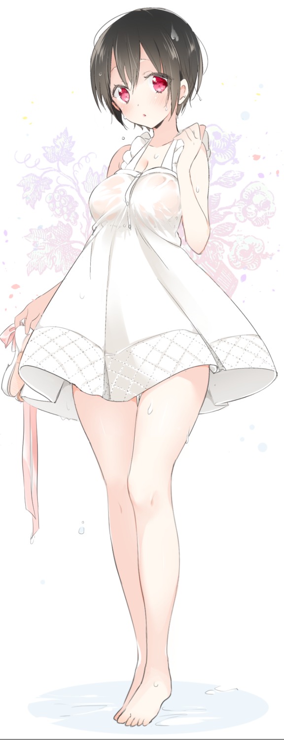 dress see_through sino_(sionori) summer_dress wet_clothes