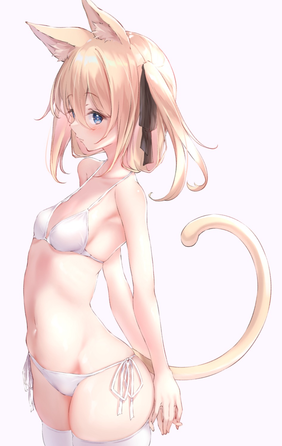 animal_ears bikini nekomimi swimsuits tail thighhighs ukiwakisen