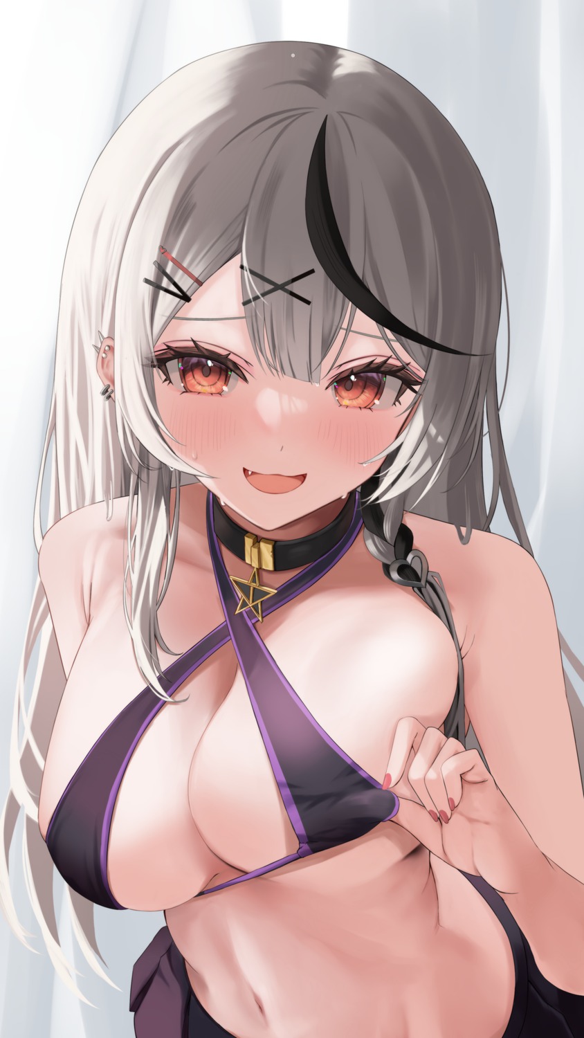 ara1e bikini_top cosplay hololive murasaki_shion sakamata_chloe swimsuits undressing