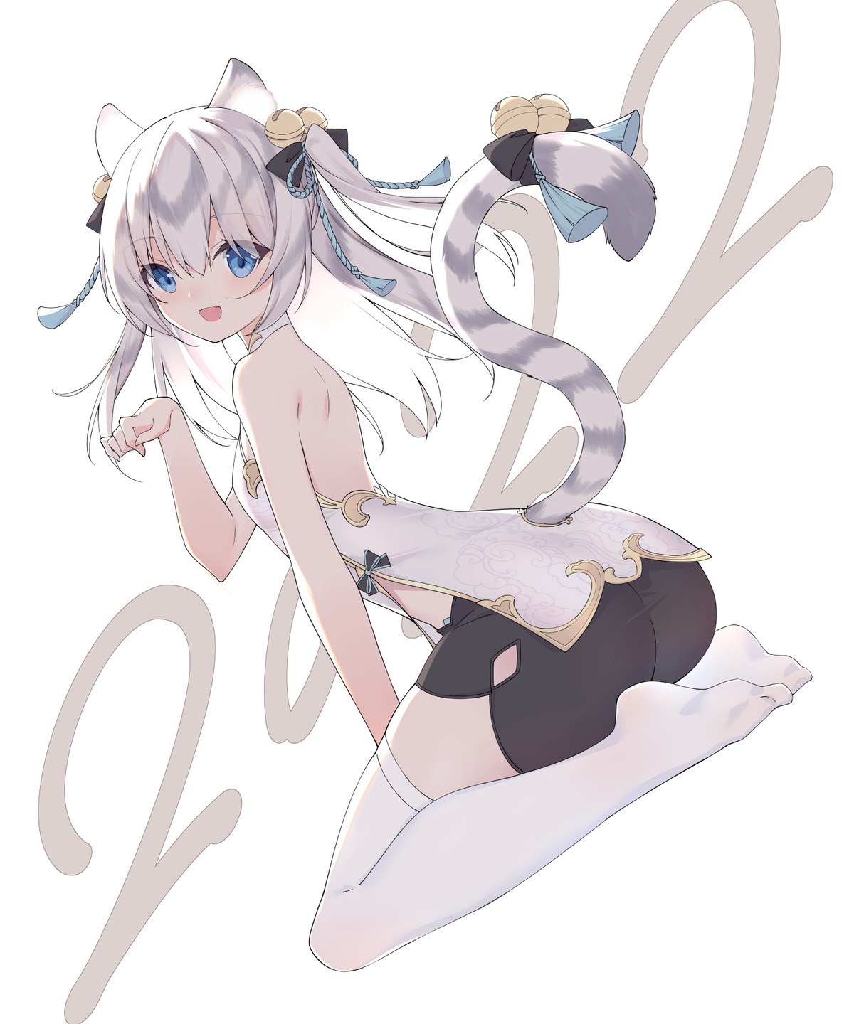 animal_ears asian_clothes ass feet rx7649 tail thighhighs