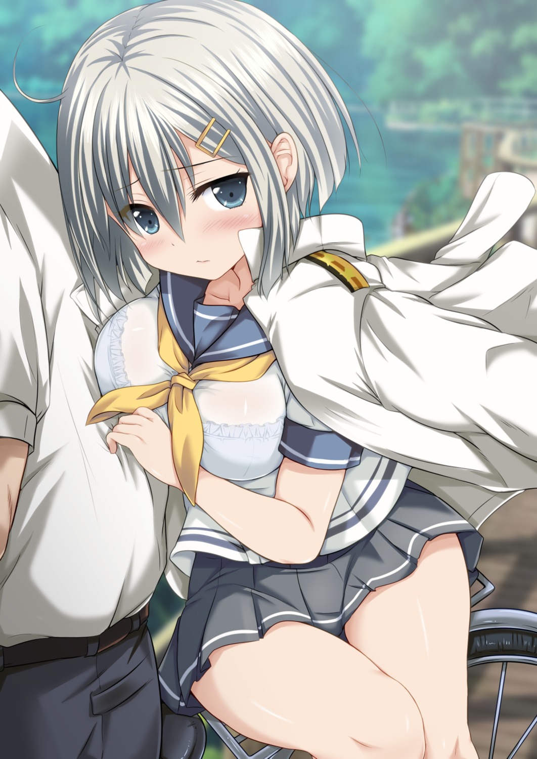 bra hamakaze_(kancolle) kantai_collection nijimotohiro_k see_through seifuku