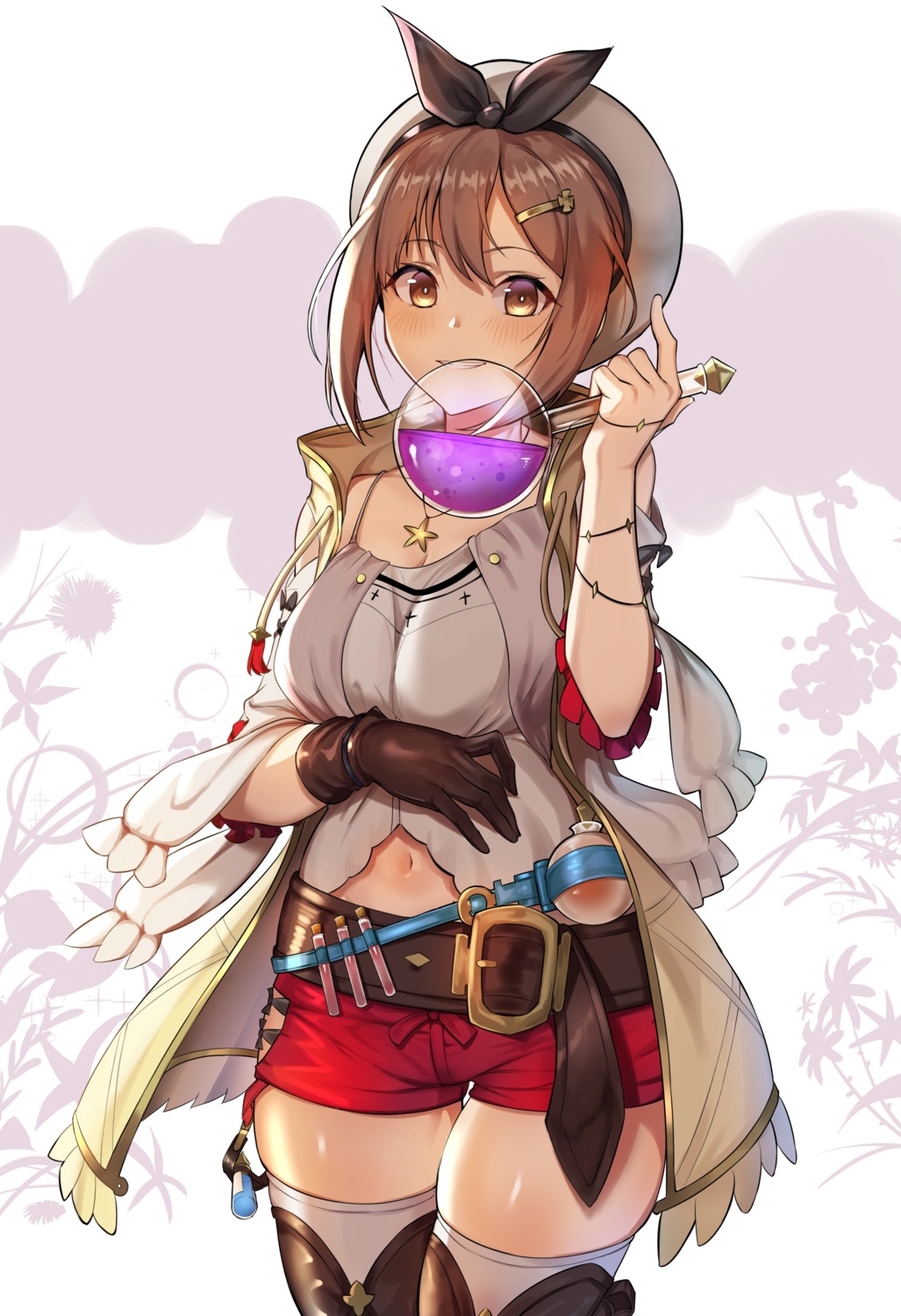 atelier atelier_ryza breast_hold cleavage ohihil reisalin_stout thighhighs