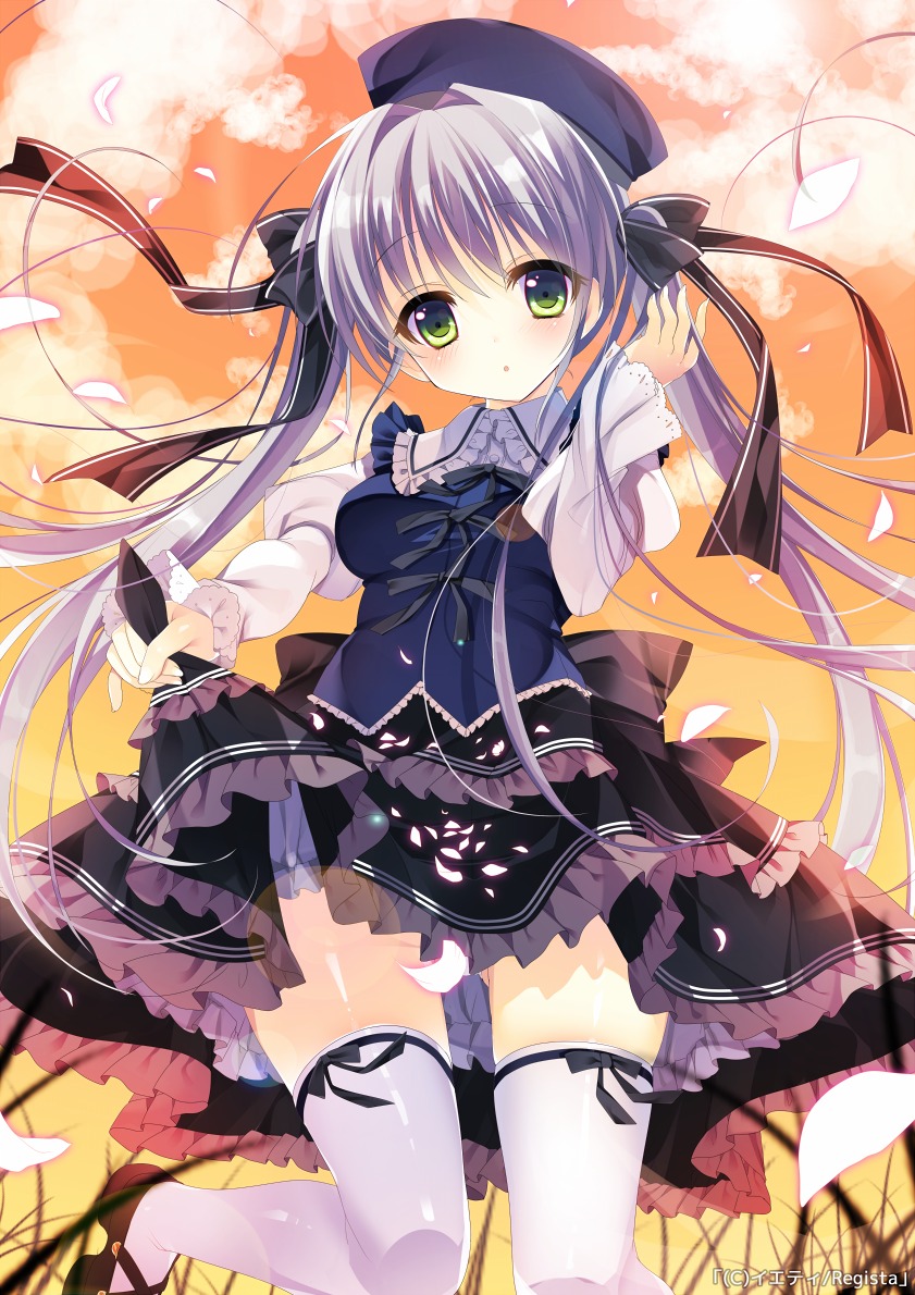 dress kotono_yuuri root√double_-before_crime＊after_days- shiromochi_sakura thighhighs