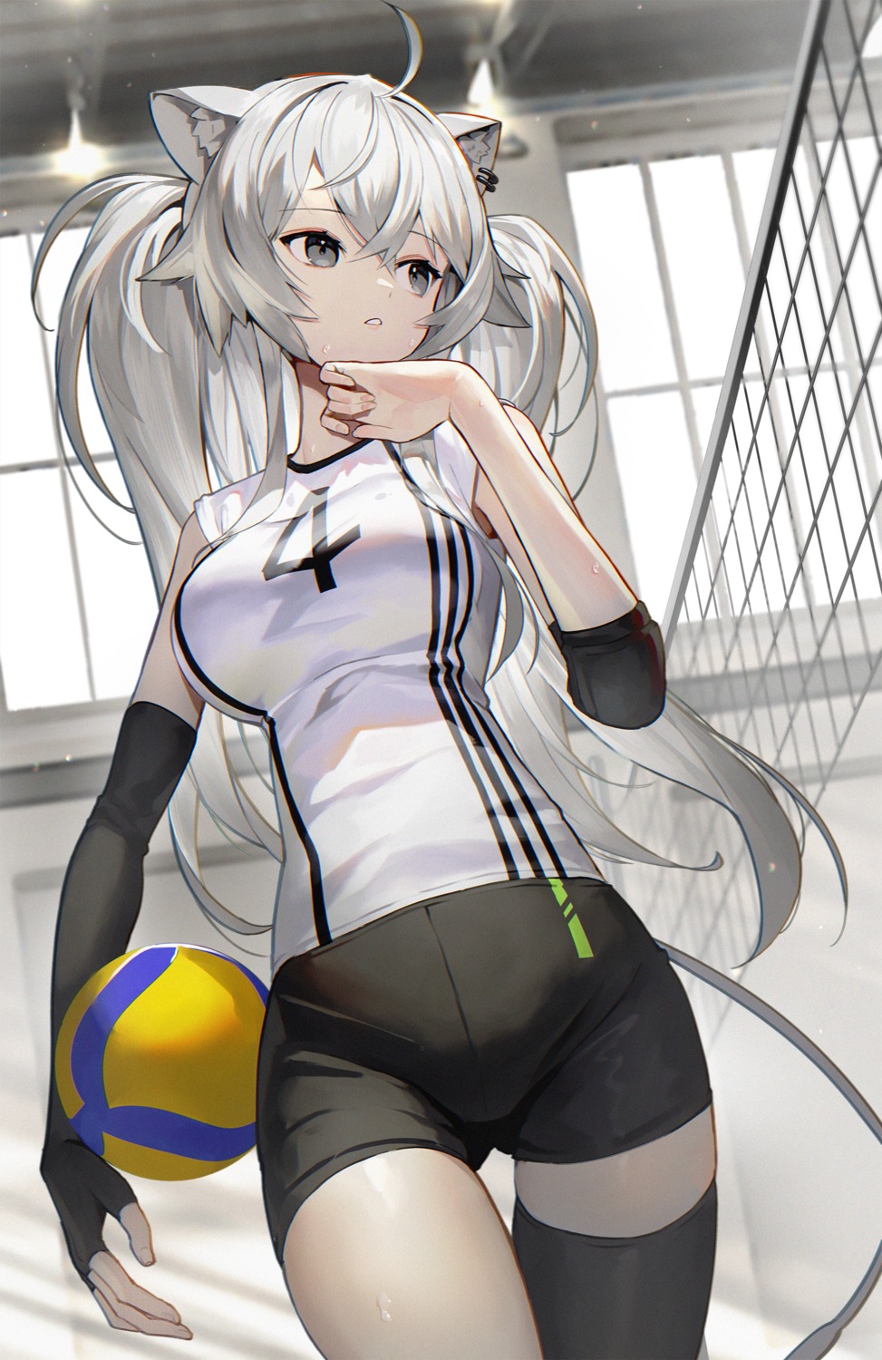 animal_ears gym_uniform hololive scottie shishiro_botan thighhighs